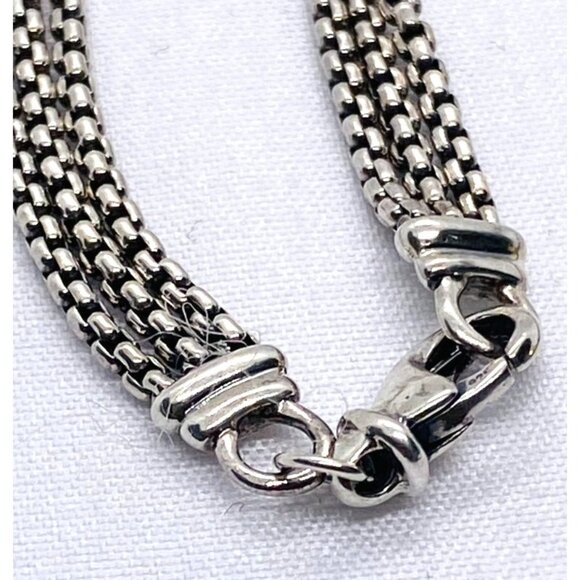 David Yurman Diamond Albion Triple Strand Pendant Necklace Pave Diamond - Picture 7 of 10